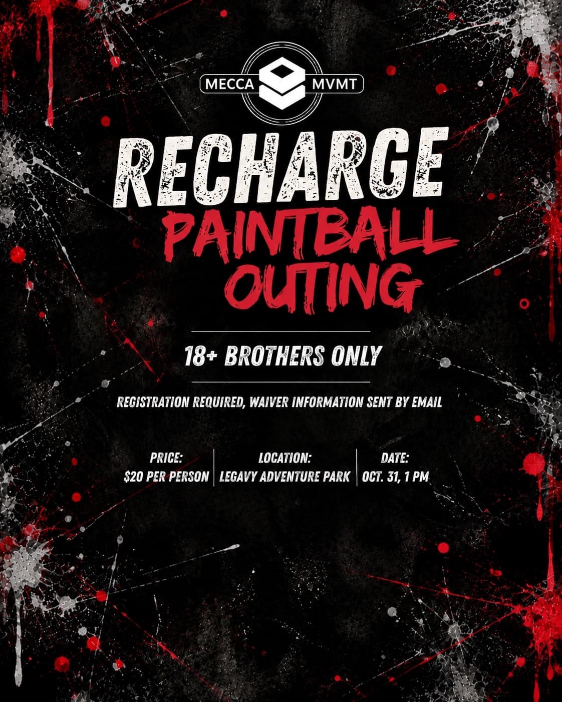 Mecca MVMT Recharge Brothers Paintball Outing